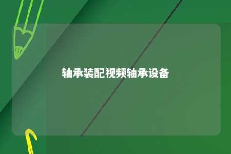 轴承装配视频轴承设备 