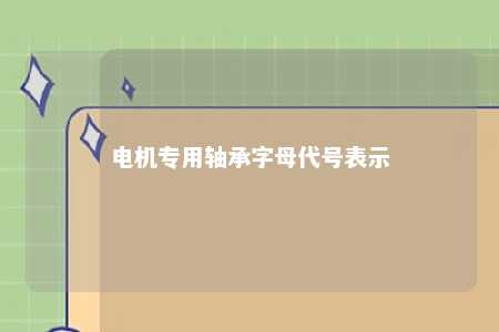 电机专用轴承字母代号表示 