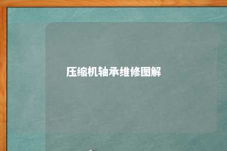 压缩机轴承维修图解 